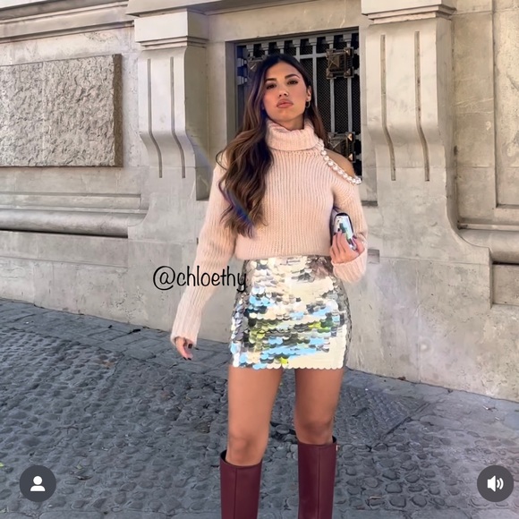 Zara Sweaters Zara Pearl Cut Out Knit Sweater Poshmark